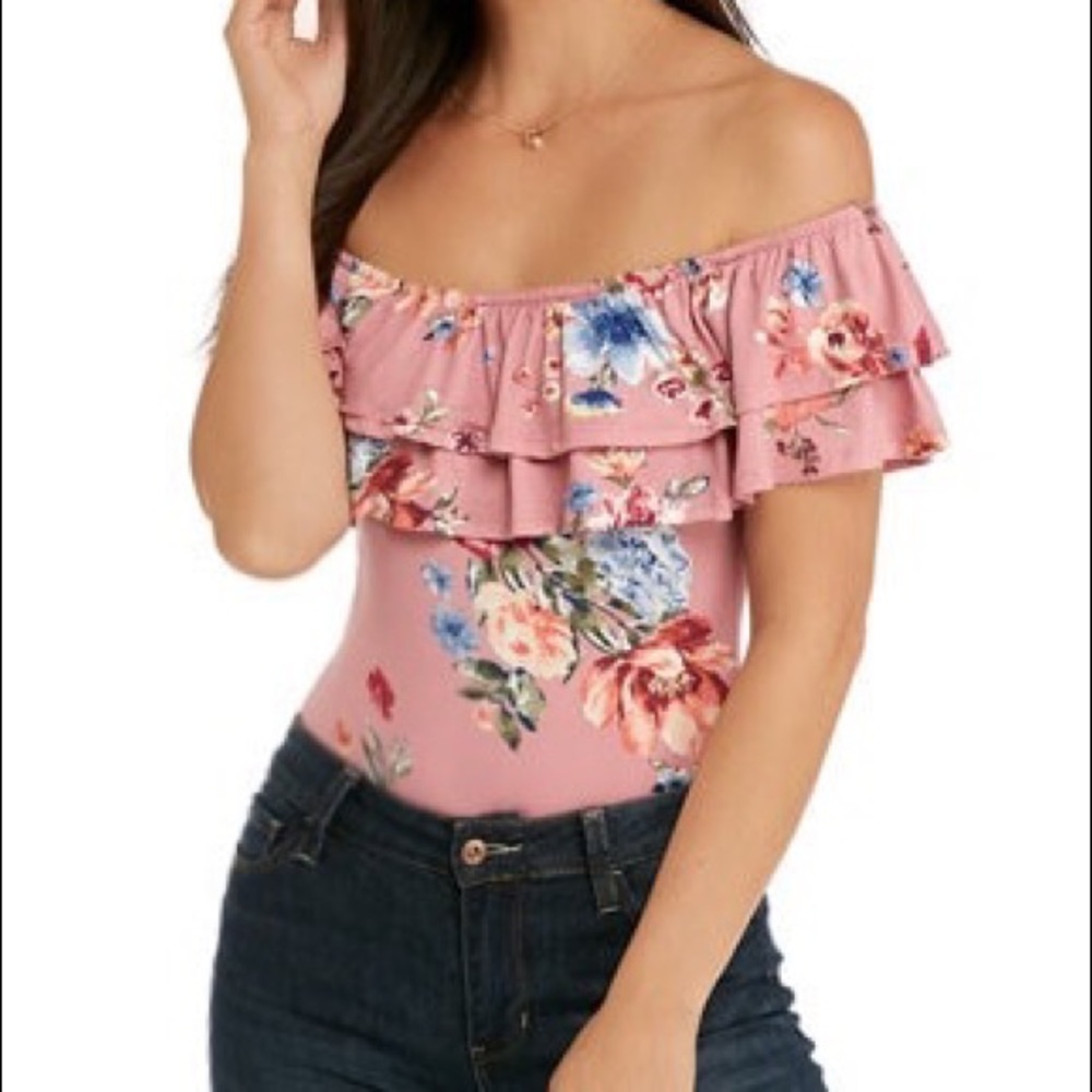 Floral off the shoulder body suit